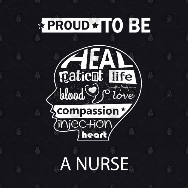 Nurse Gift, Proud to be a Nurse by Mint Cloud Art Studio